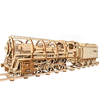 UGears 460 Steam Locomotive Wooden 3D Puzzle 443pc
