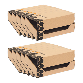 10pc Marbig Enviro A4 File/Document Transfer Box - Brown