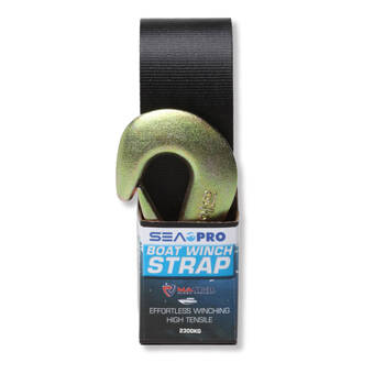 Sea Pro Heavy-Duty Boat Winch Strap High Tensile 2300kg - Black