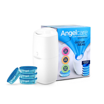 Angelcare Odour Seal Nappy Disposal System Starter Kit w/ 4 Cassettes