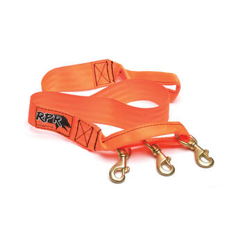 RPR Triple Hound Lead Pet Dog Puppy Split Walker Rope Leash 1.2m Orange