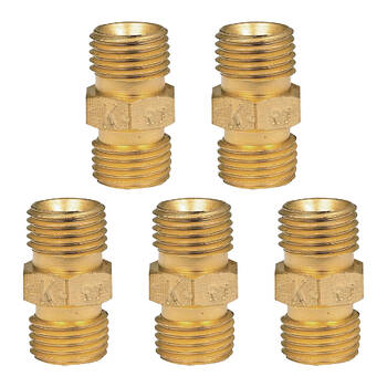5PK Companion Brass 1/4" BSP Male To 1/4" BSP Male Gas Adaptor