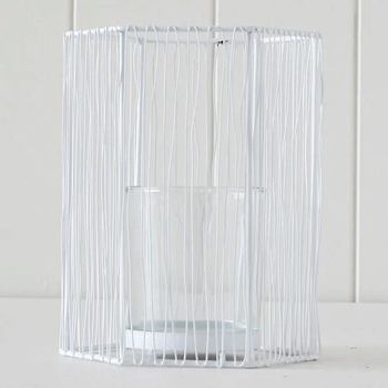 Rayell Votive Candle Holder Metal Small White 10x12x9cm