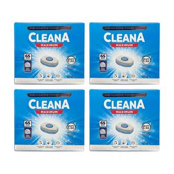 4x 65PK Cleana Maximum Power Clean Dishwashing Pod 3-in-1 Capsule 1170g