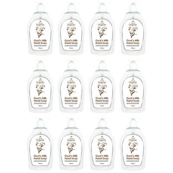 12PK Purely Organic Naturally Goat's Milk Liquid Hand Soap For All Skin Types 750ml