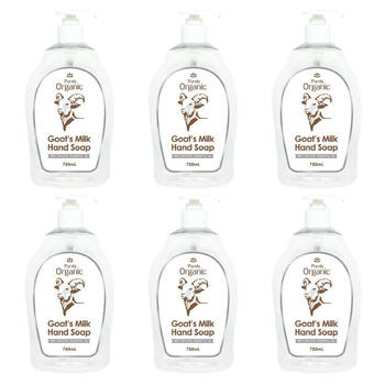 6PK Purely Organic Naturally Goat's Milk Liquid Hand Soap For All Skin Types 750ml