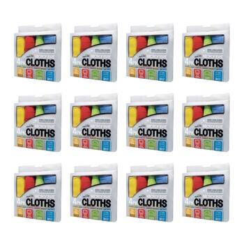 12x 4pc Handy Reusable Multi-Purpose Microfibre Cloths Extra Large 30x30cm