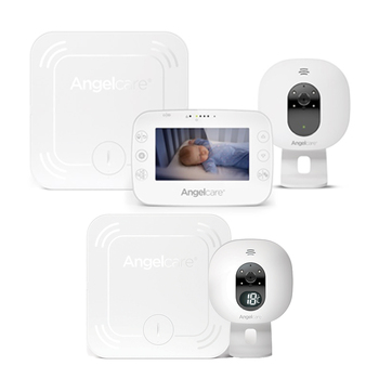 Anglecare Movement Video/Sound Baby Monitor w/Additional Camera & Sensor Pad WHT