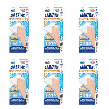 6PK Aussie Clean Amazing Multipurpose Sponge Eraser 31x11cm - White