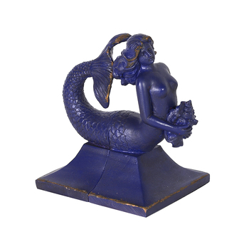 DWBH Homewares Resin Mermaid Bookends Navy 18x19cm