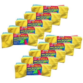 10x 10pc Aussie Clean All Purpose Microfiber Cleaning Cloth 40x40cm