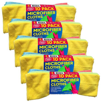 5x 10pc Aussie Clean All Purpose Microfiber Cleaning Cloth 40x40cm