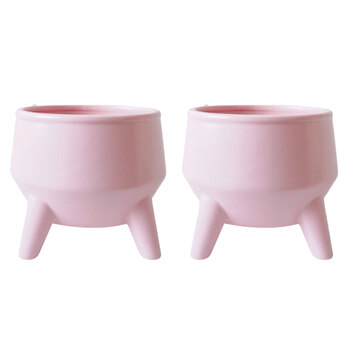 2x Rayell Couldron 15cm Pot/Planter Home/Garden Decor - Blush