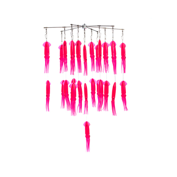 Sea Pro Stainless Steel 24'' Dredge w/ 27 Squids - Pink