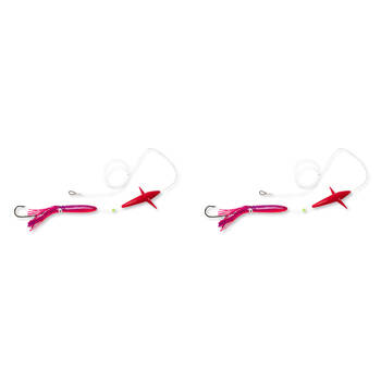 2PK Sea Pro Live Bird Rigged Skirt Offshore Trolling Teaser Lure 9 In - Pink