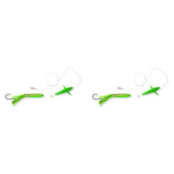 2PK Sea Pro Live Bird Rigged Skirt Offshore Trolling Teaser Lure 9 In - Green