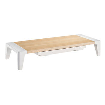 Activiva Monitor Stand Riser with Storage Drawer - White Oak