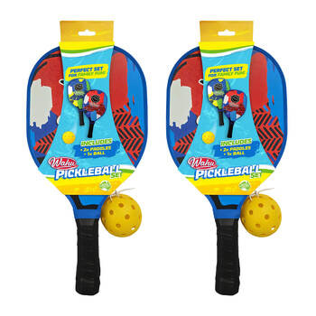2x 3pc Wahu Pickleball Set Colourful Paddles Perforated Ball Outdoor Pool Toy