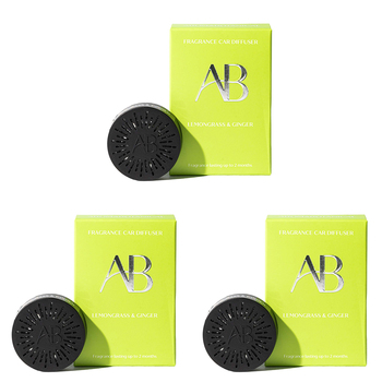 3PK Aromabotanical Car Diffuser Air Freshener - Lemongrass & Ginger