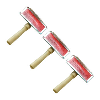 3PK Huxford Grove Sheepskin Home Multi Purpose Metallic Brush - Red