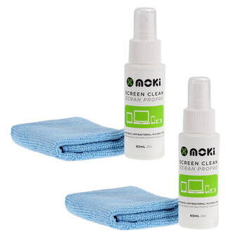 2PK Moki Screen Clean 60mL Spray w/ Cloth