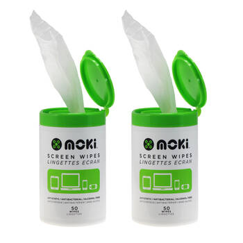 2x 50pc Moki Screen Wipes Bottle