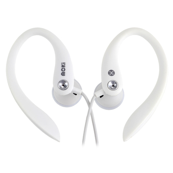 Moki Ear Hooks Sports Earphones 3.5mm White