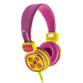 Moki Kid Safe Volume Limited Headphones 3y+ Pink & Yellow
