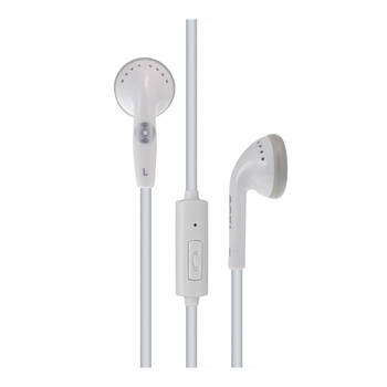 Moki Stereo In-Ear Earphones 3.5mm Jack Headset w/ In-Line Mic White