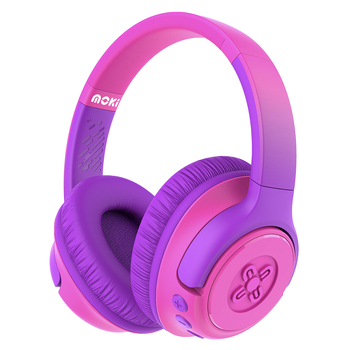 Moki Mixi Kids Volume Limited Wireless Bluetooth Headphones - Pink Purple