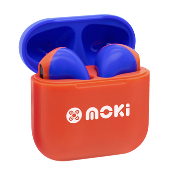 Moki MokiPods Mini TWS Bluetooth Earphones Kids Volume Limited - Red Blue