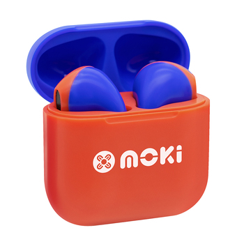 Moki MokiPods Mini TWS Bluetooth Earphones Kids Volume Limited - Red Blue