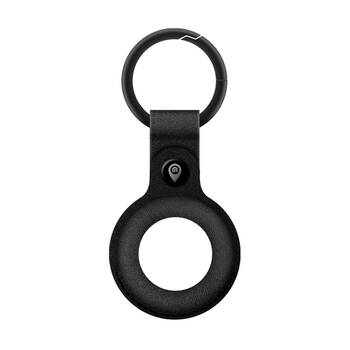 Moki Stylish Sustainable Leather Travel Keyring for MokiTag Black
