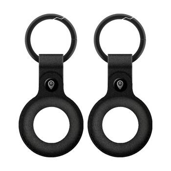 2PK Moki Stylish Sustainable Leather Travel Keyring for MokiTag Black