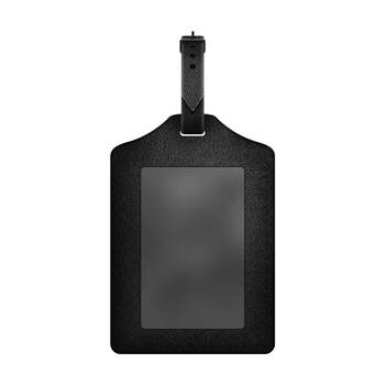 Moki Stylish Sustainable Leather Travel Luggage Tag for MokiTag Card Black