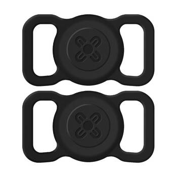 2PK Moki Durable Pet Tag for MokiTag W/ Pet-Friendly Silicone Black