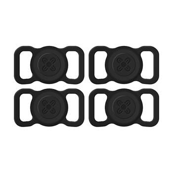 4PK Moki Durable Pet Tag for MokiTag W/ Pet-Friendly Silicone Black