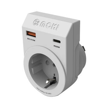 Moki Travel Adaptor Plus Inbound EU to AU/NZ  with Type-C & USB-A