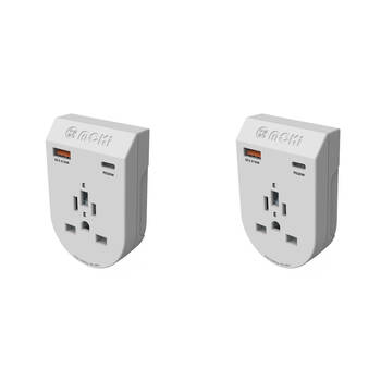 2PK Moki Travel Adaptor Plus Inbound World Excl. Europe with Type-C & USB-A
