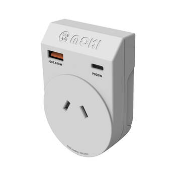 Moki Travel Adaptor Plus Outbound AUS/NZ to Japan with Type-C & USB-A