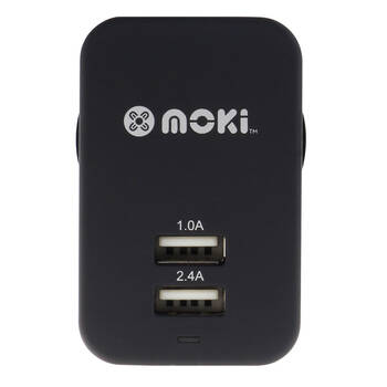 Moki Dual USB Wall Charger - Black