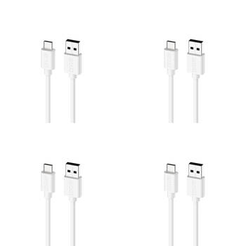 4PK Moki USB-A to USB-C SynCharge Cable 1M iPhone/Android Classic White