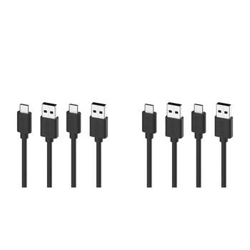 2x 2pc Moki USB-A to USB-C SynCharge Cable 1M iPhone/Android Jet Black