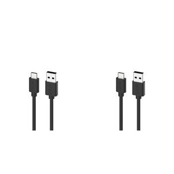 2PK Moki USB-A to USB-C SynCharge Cable 1M iPhone/Android Jet Black