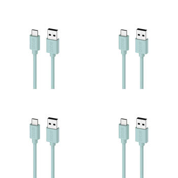 4PK Moki USB-A to USB-C SynCharge Cable 1M iPhone/Android Pastel Green