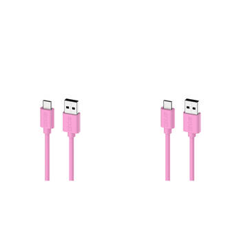2PK Moki USB-A to USB-C SynCharge Cable 1M iPhone/Android Soft Pink