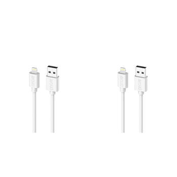 2PK Moki USB-A to MFi Certified Lightning SynCharge Cable 1M Classic White