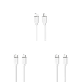 3PK Moki USB-C to USB-C SynCharge Cable 1M iPhone/Android Classic White