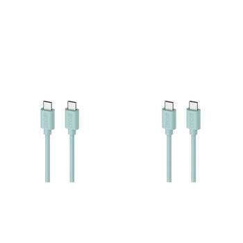 2PK Moki USB-C to USB-C SynCharge Cable 1M iPhone/Android Pastel Green