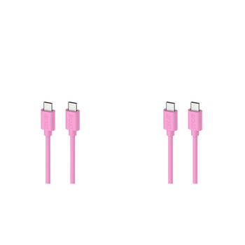 2PK Moki USB-C to USB-C SynCharge Cable 1M iPhone/Android Soft Pink